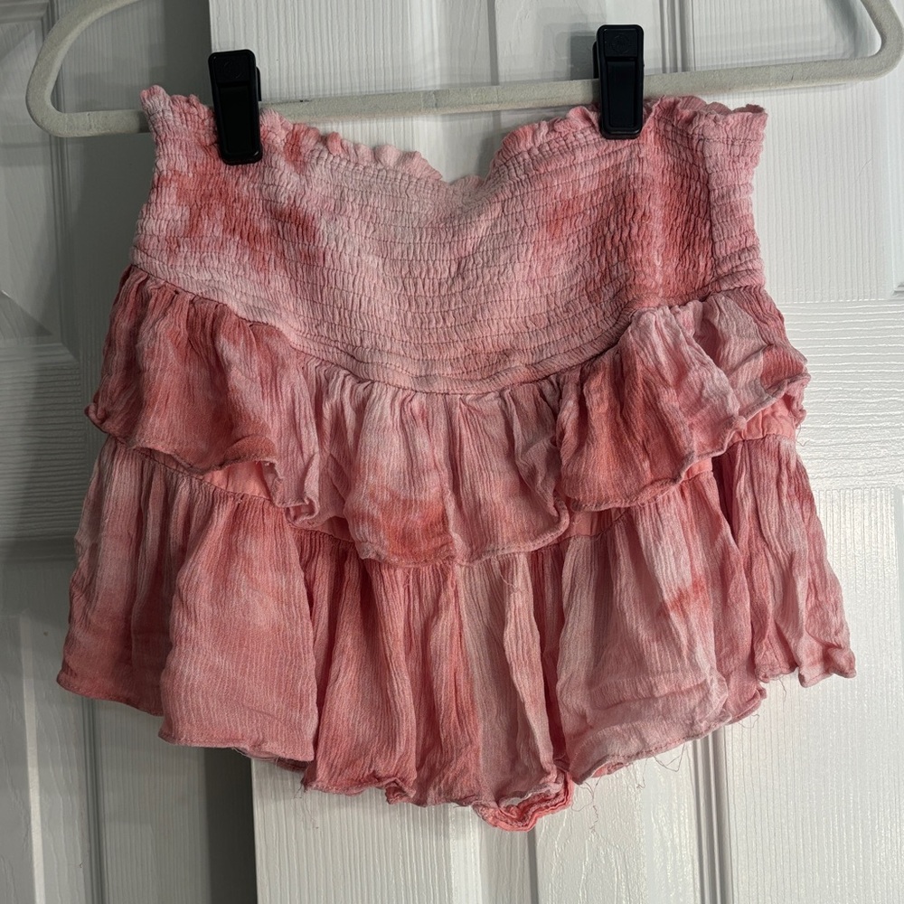 Pink Ruffled Mini Skirt